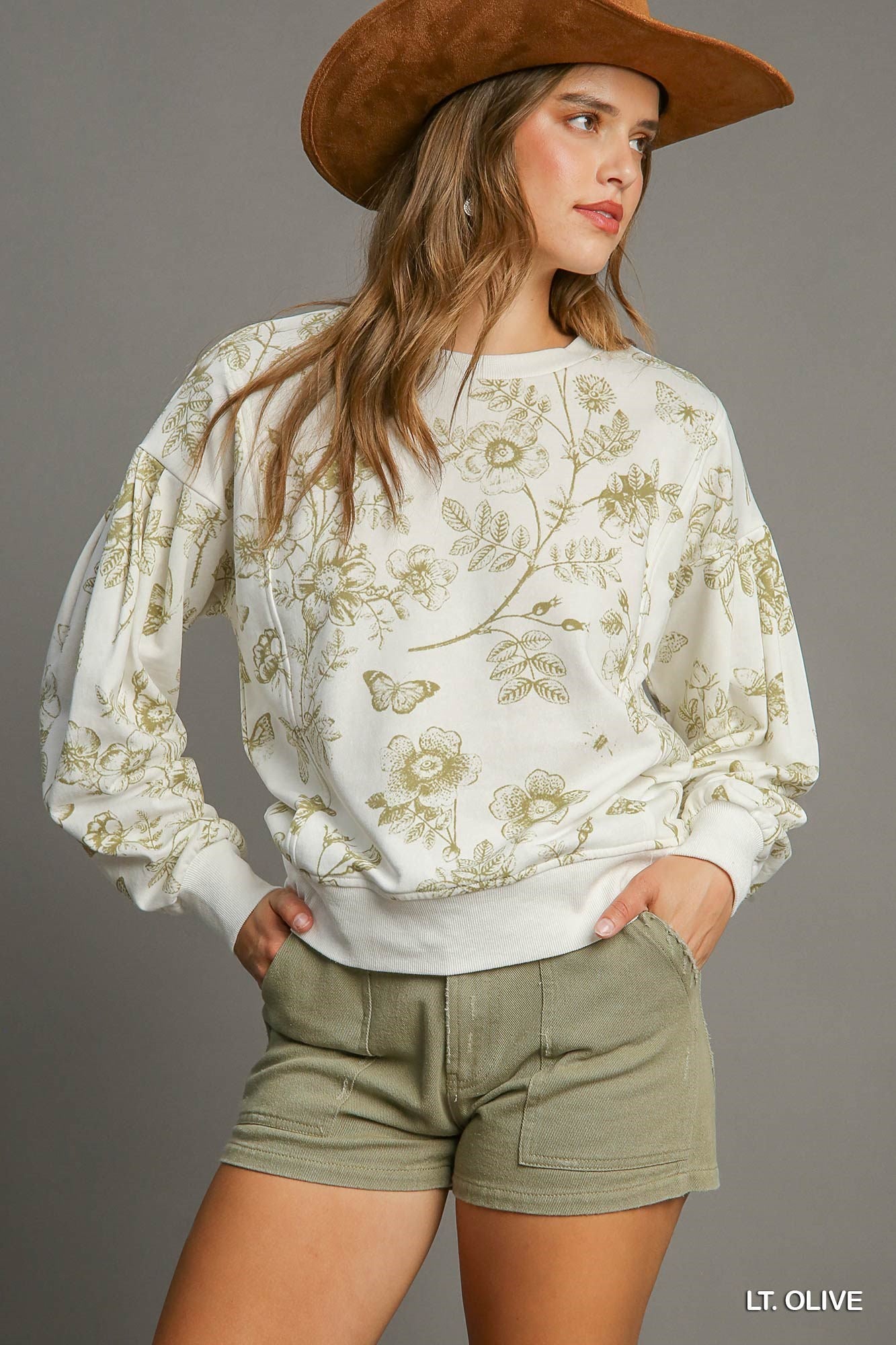 Floral Print French Terry Top