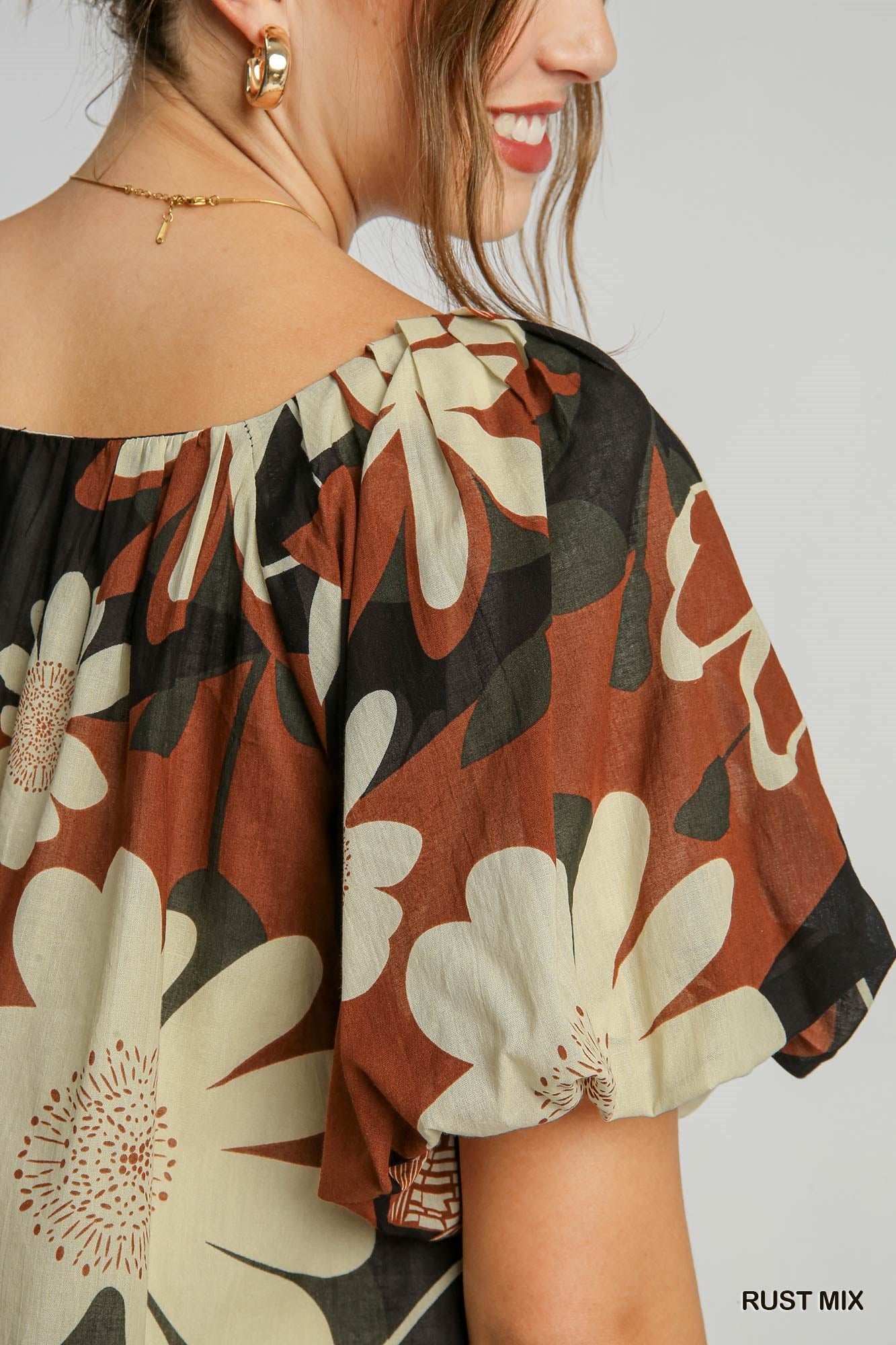 Round Neck Print Top