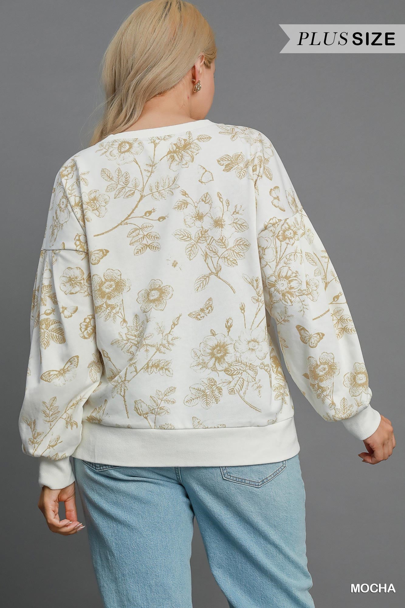 French Terry Floral Print Top PLUS