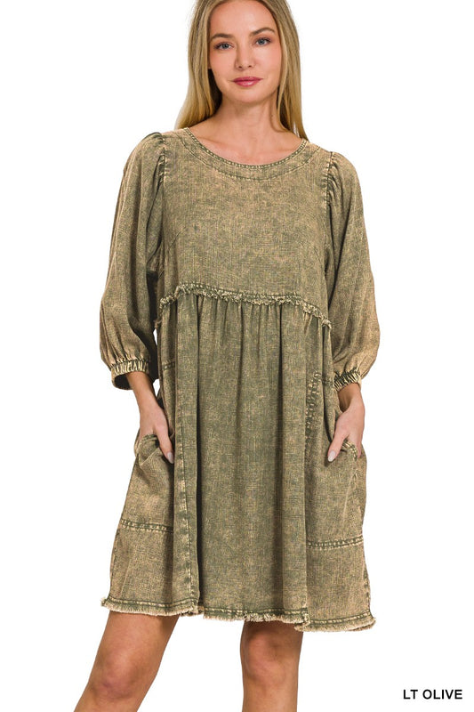 WASHED LINEN DRESS