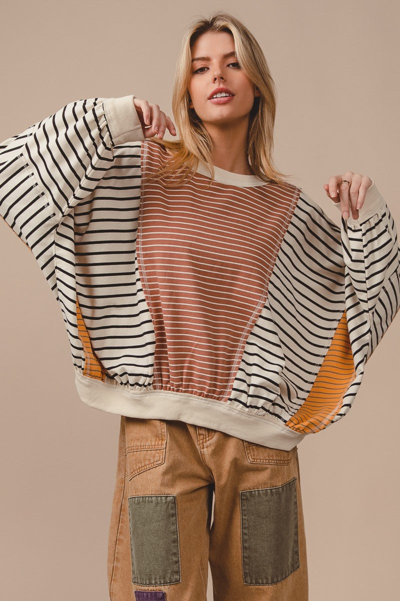 Stripe Oversized Sweatshirt